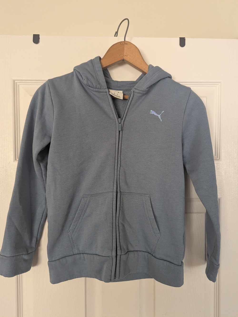 Puma Light Blue Zip-Up Hoodie Kids